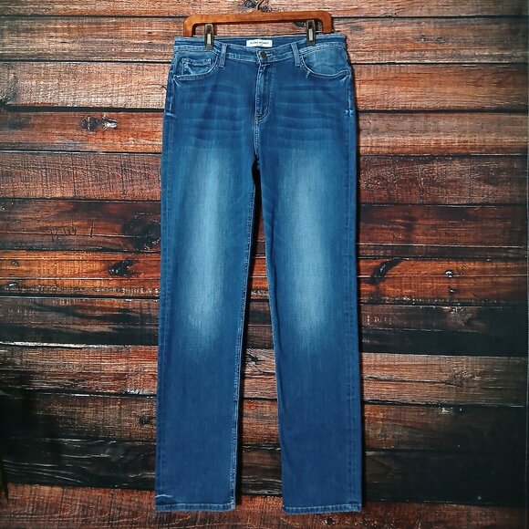 Flying Monkey Platinum Jeans Size 32 High Rise Straight Distressed Denim Stretch - Picture 2 of 10